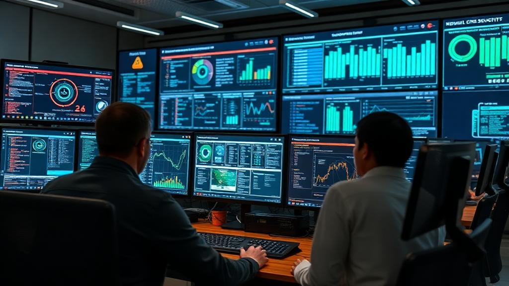 Security operations center with real-time monitoring systems
